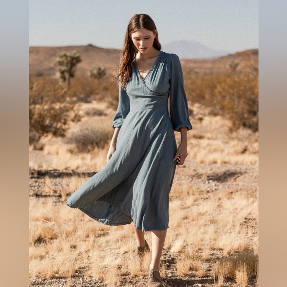 Kara Thoms - Eloise Wrap Dress, Chambray, Small